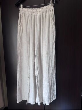 Marisima Made in Italy 100% Linen Wide Leg Pants One Size S/M/L